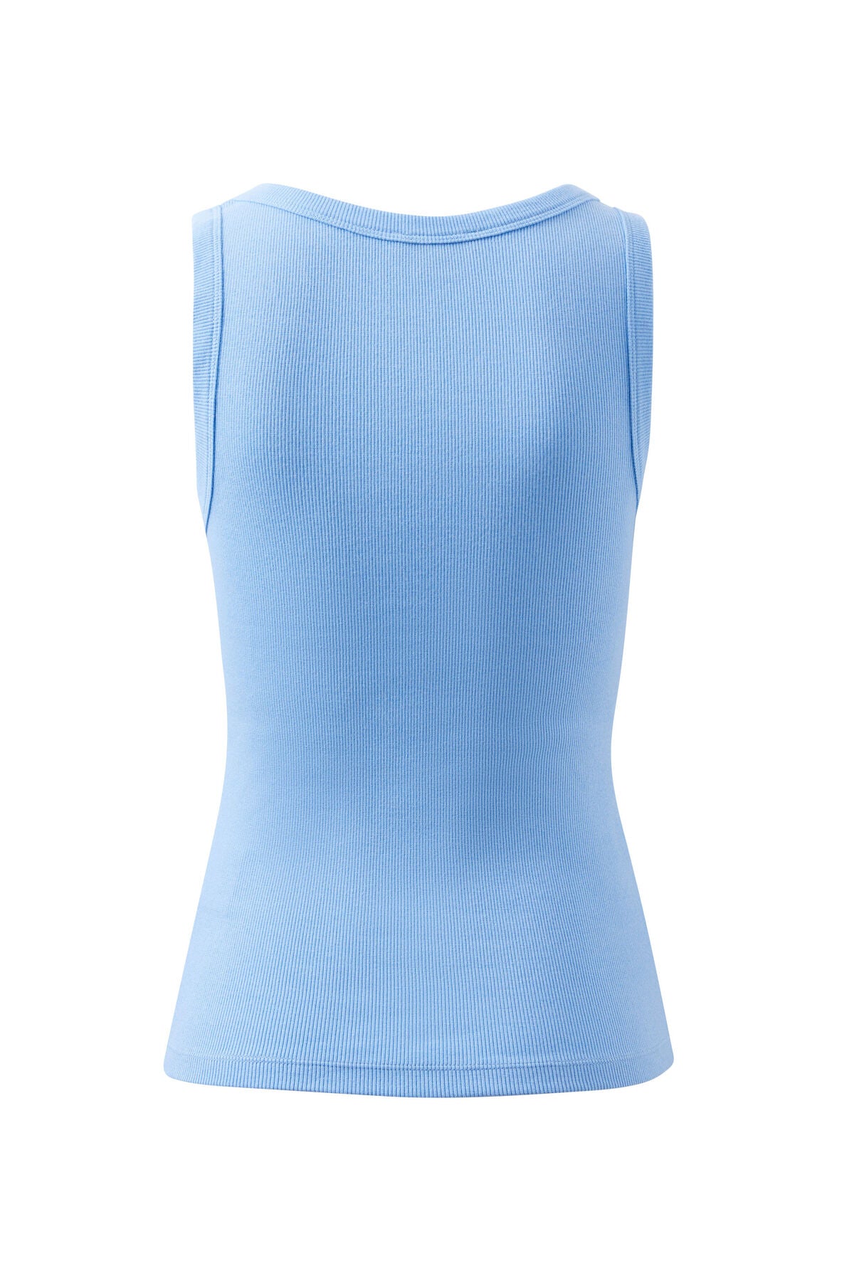 Zoe Contour Rib Scoop Tank - Powder Blue