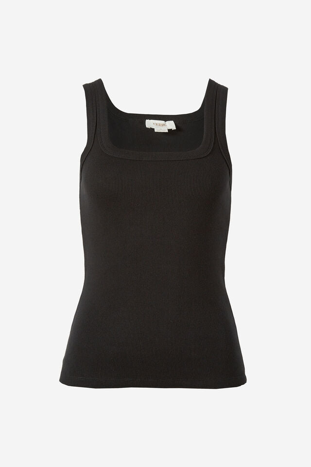Contour Rib Scoop Tank - Black