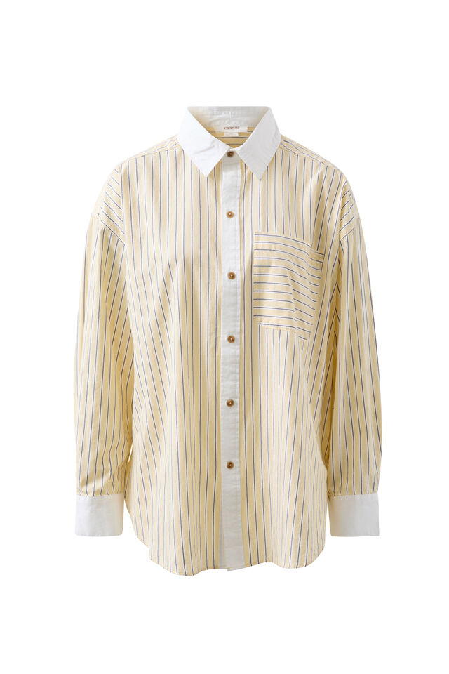 Peta Oversized Shirt - Sunny Yellow Stripe