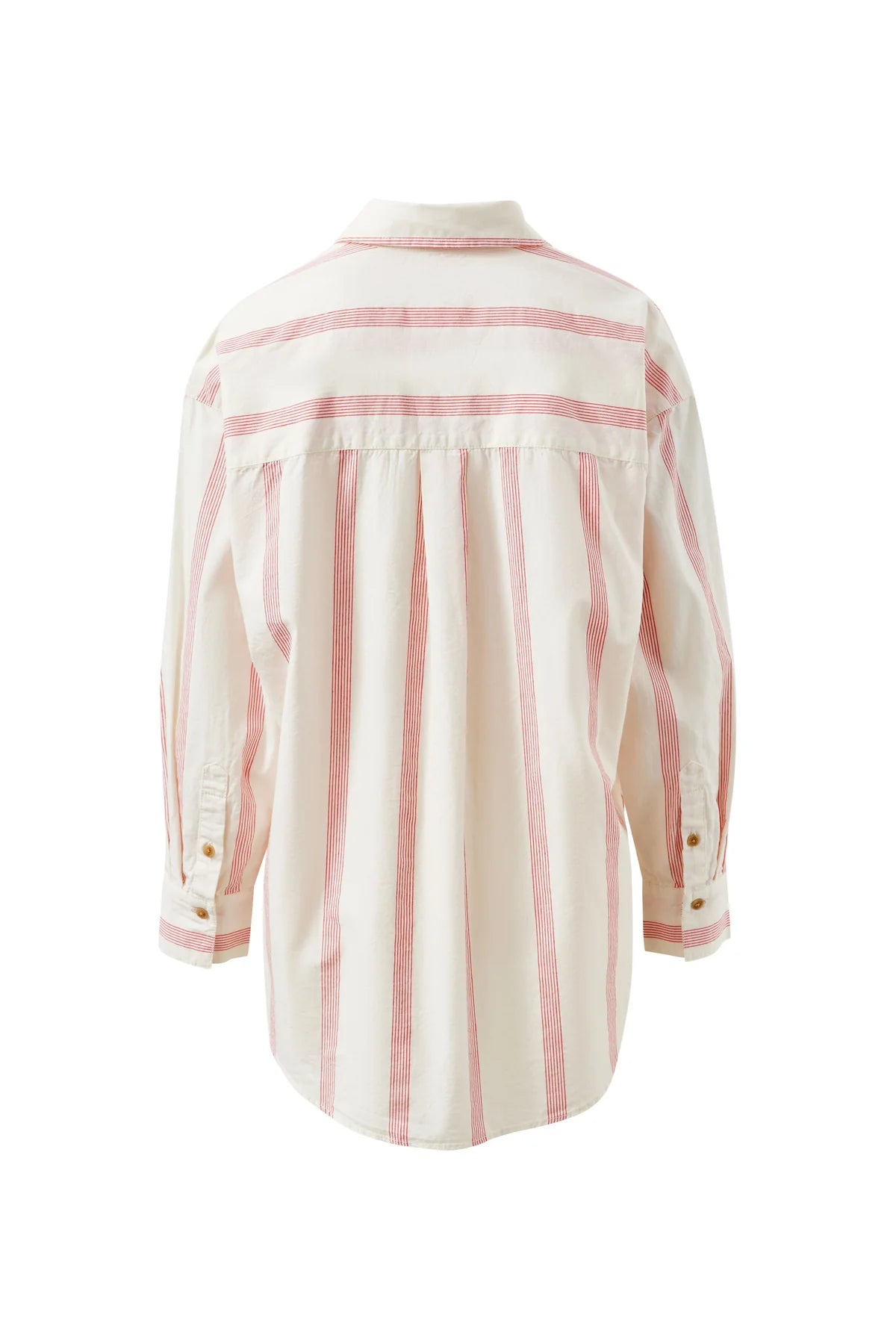 Peta Oversized Shirt - Variegated Red Stripe