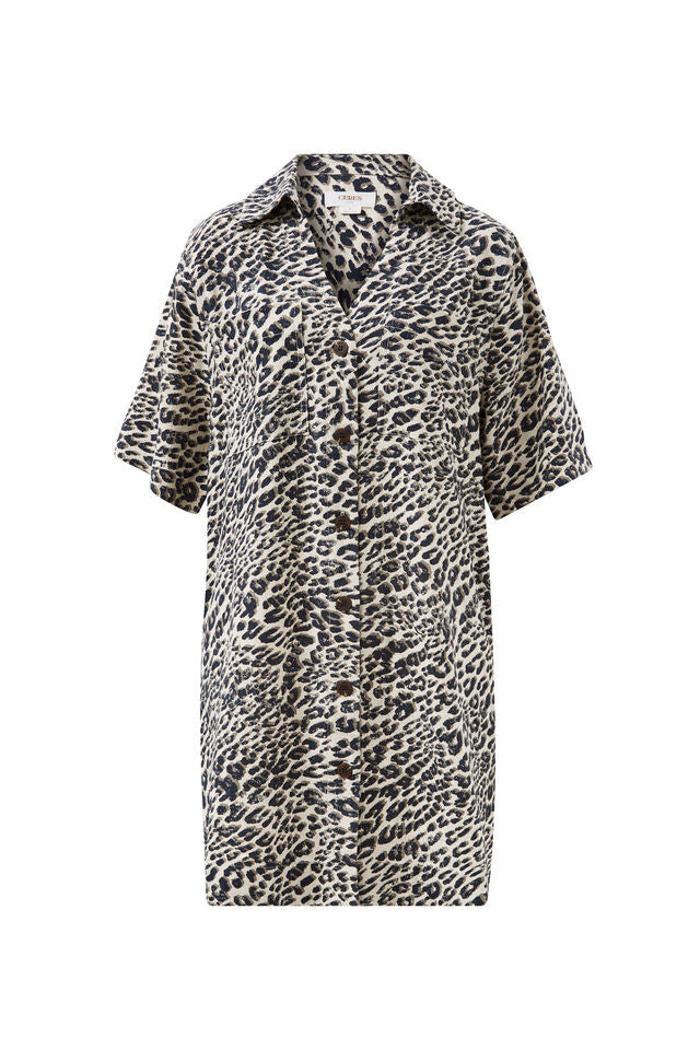 Boxy Shirt Dress - Leopard