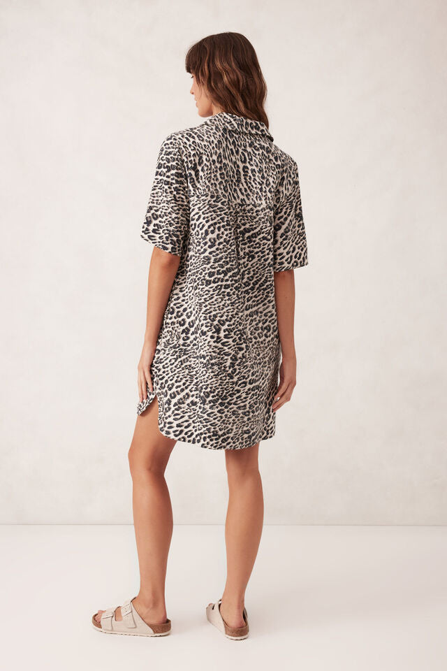 Boxy Shirt Dress - Leopard