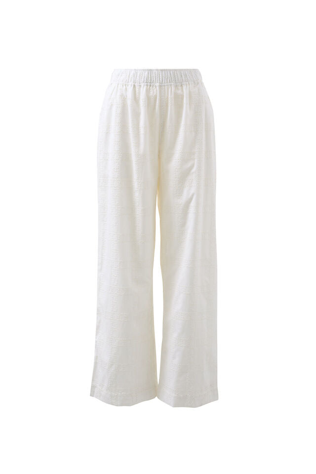 The Lounge Pant - White Broderie