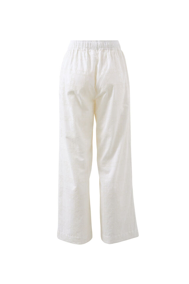 The Lounge Pant - White Broderie