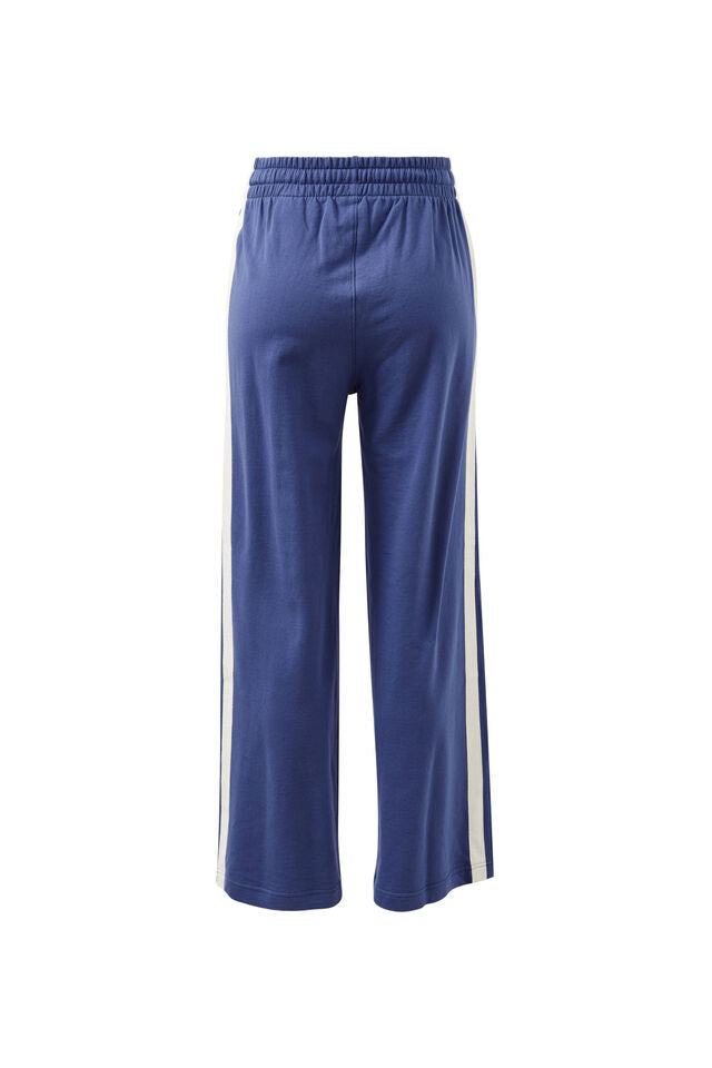 Gigi Wide Leg Terry Trackpant - Washed Navy