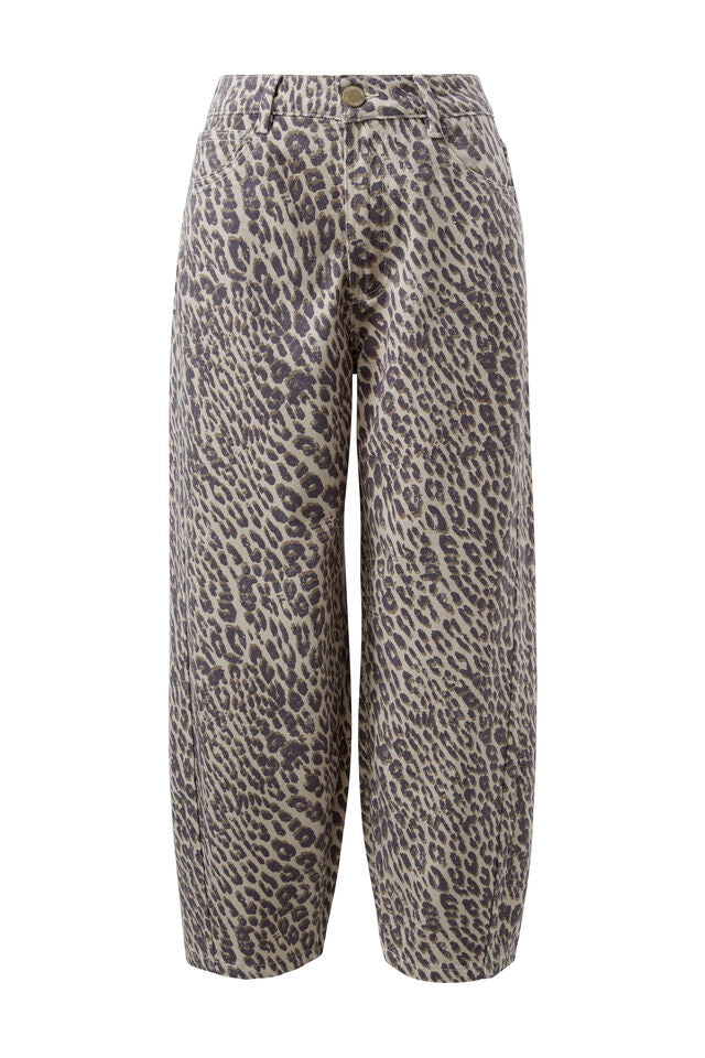 Tapered Barrel Jean - Leopard