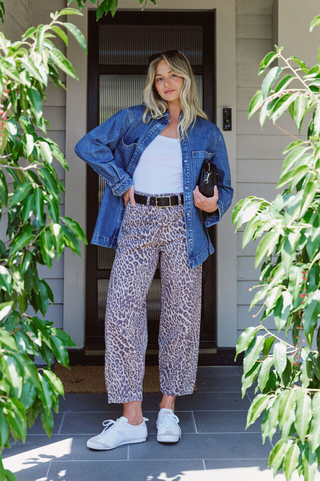 Tapered Barrel Jean - Leopard