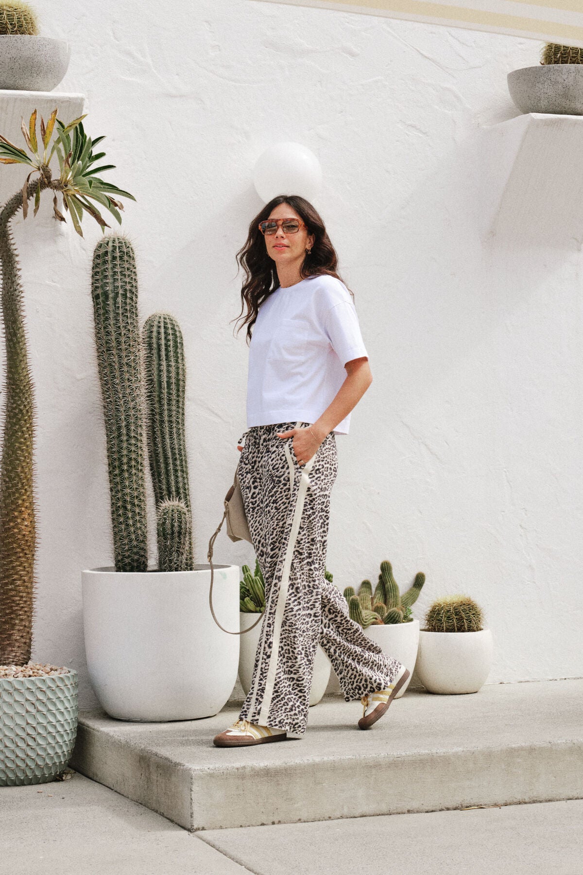 Relaxed Drawstring Pants - Leopard