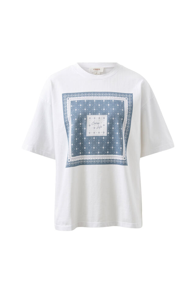Tully Boyfriend Tee - Moonlight Bandana Print