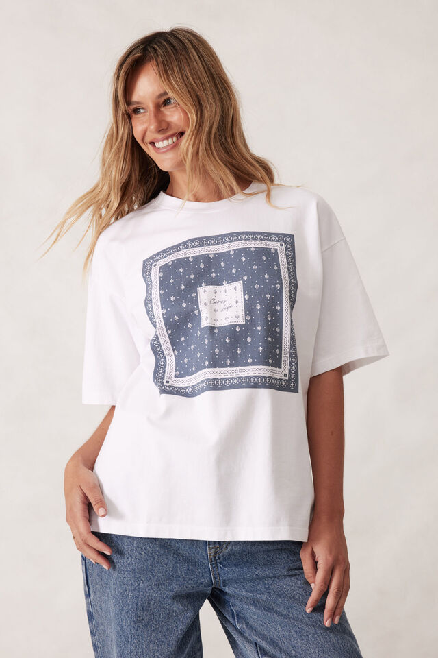 Tully Boyfriend Tee - Moonlight Bandana Print