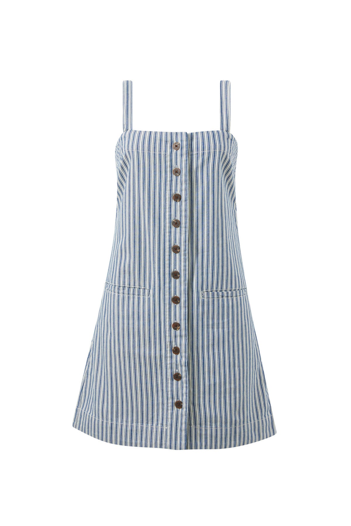 Strappy Button Mini Shift Dress