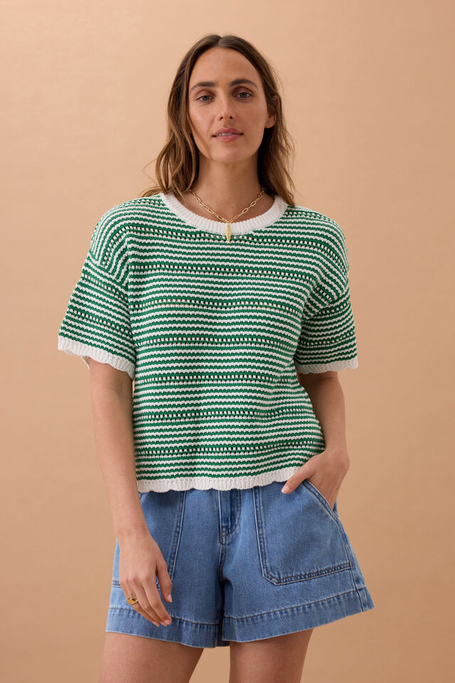 Nina Boxy knit - Kelly Green