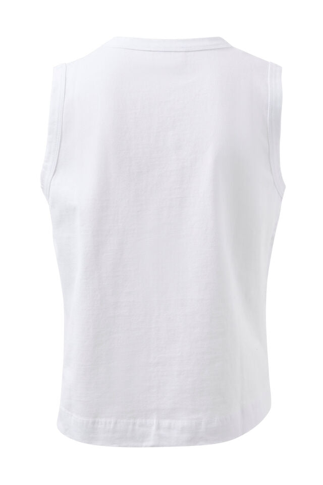 Tara Boxy Tank - White