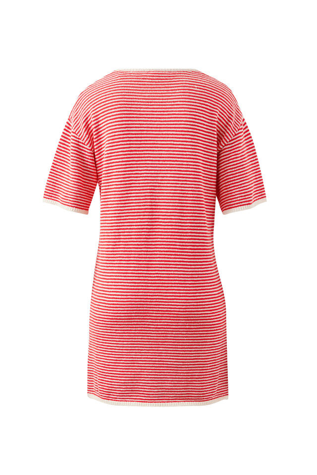 Fia Stripe Knit Mini Dress - Fiery Red