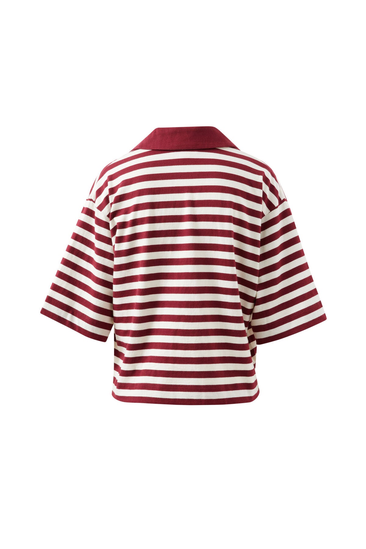 Arlie Short Sleeve Rugby - Burgundy Milk Stripe