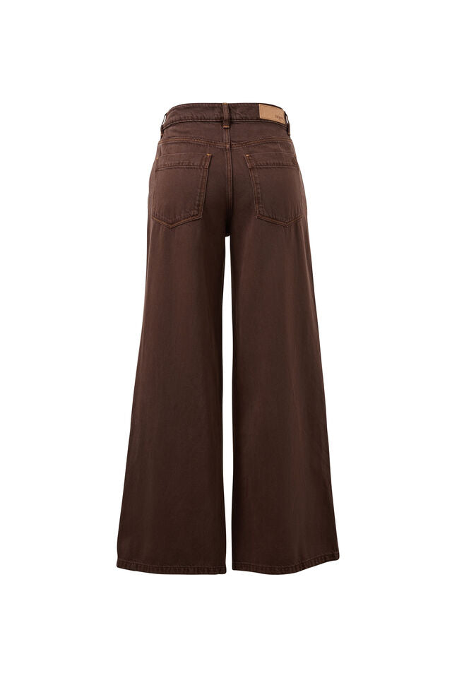 Willow Soft Wide Leg Jean - Chocolate
