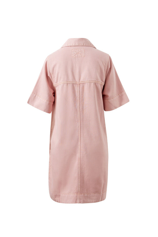Bonnie Relaxed Shirt Dress - Blossom Pink