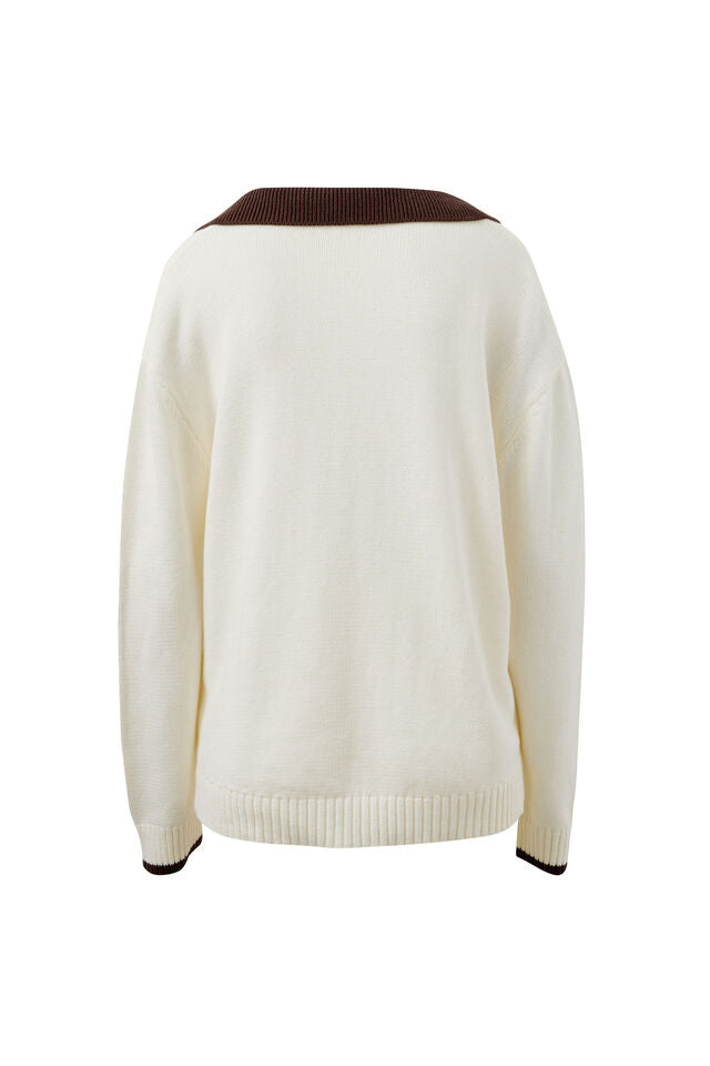 Eliza Collared Knit - Milk Brunette