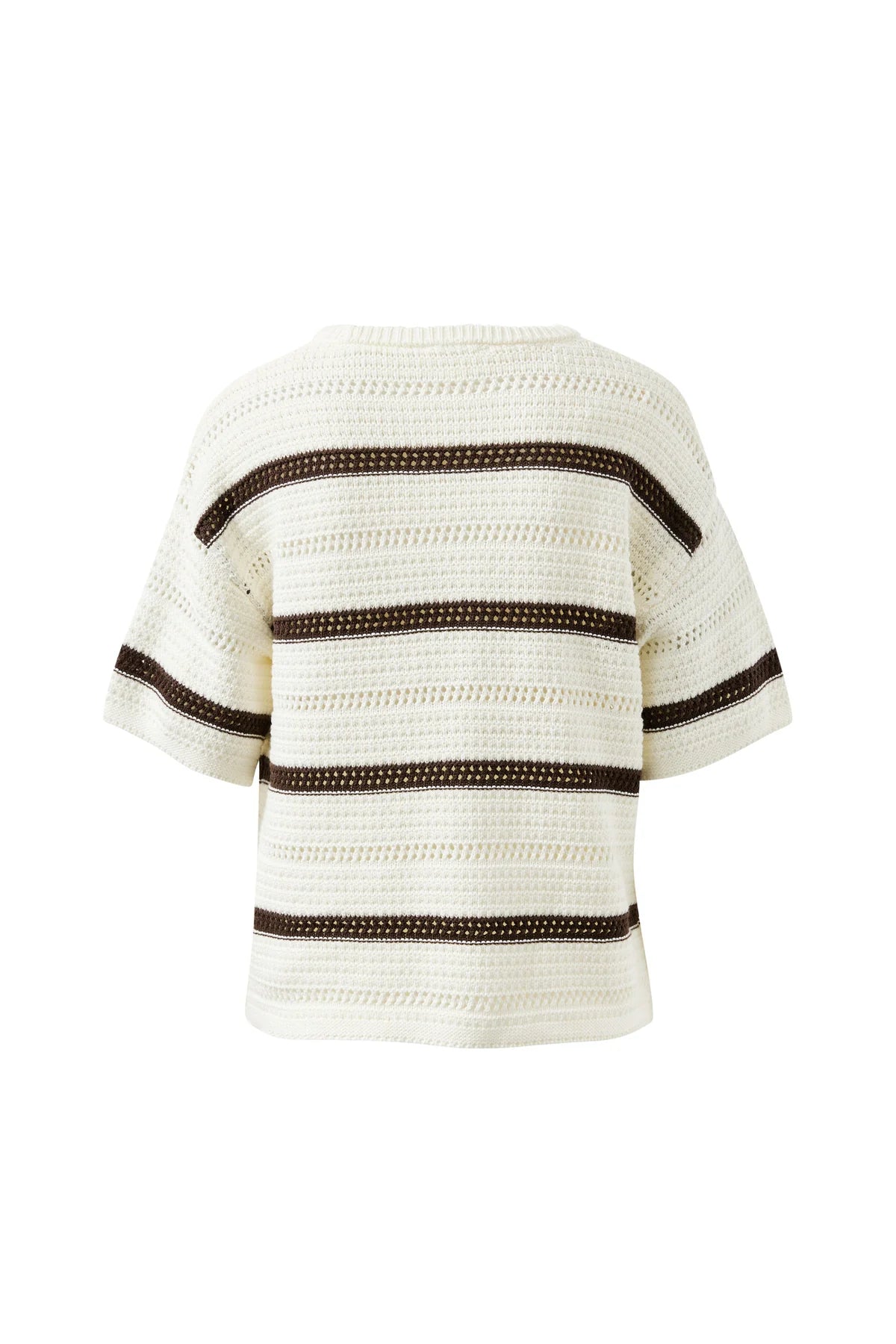 Nellie Boxy Knit Tee - Brunette Stripe
