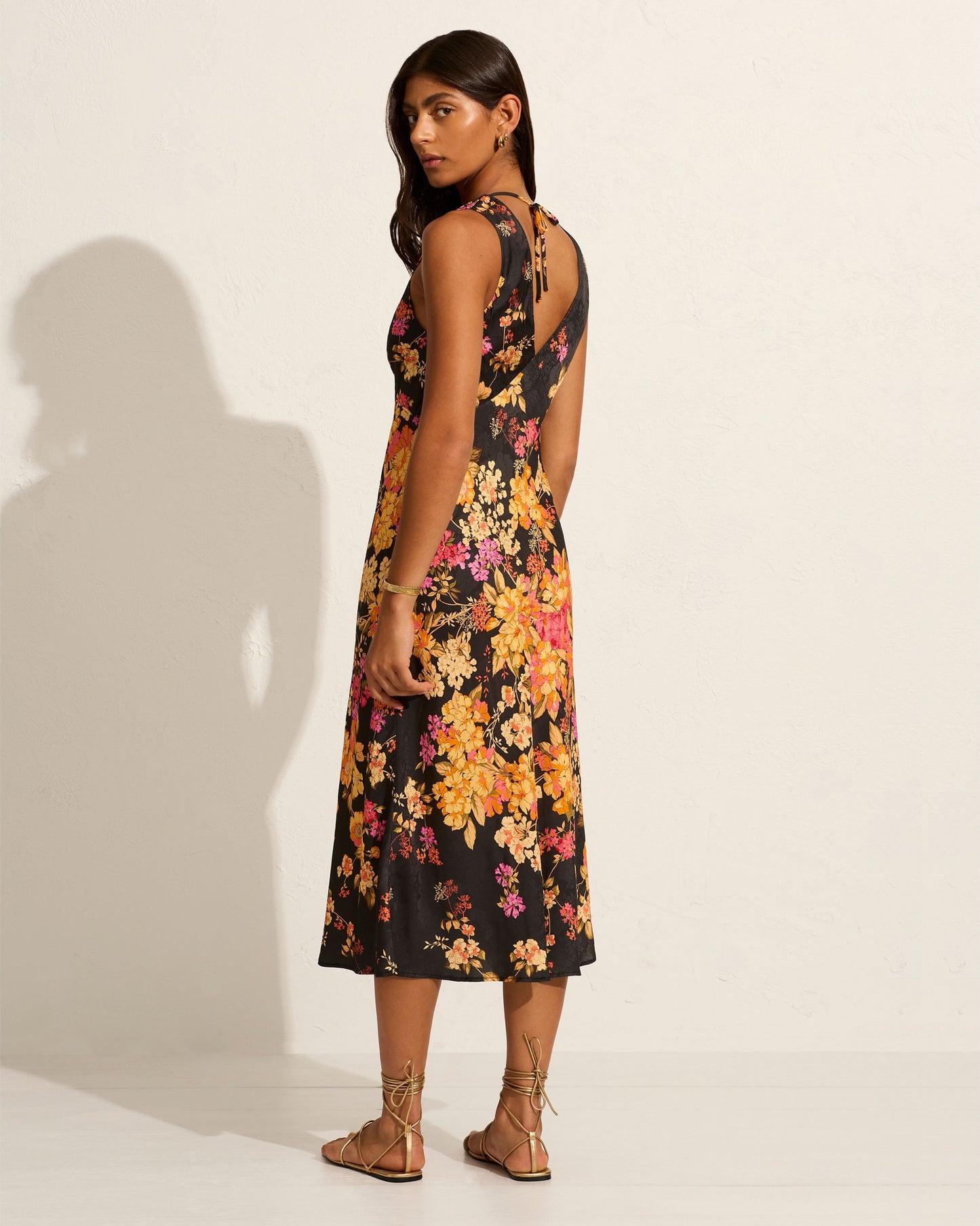 Lara Midi Dress - Black Floral