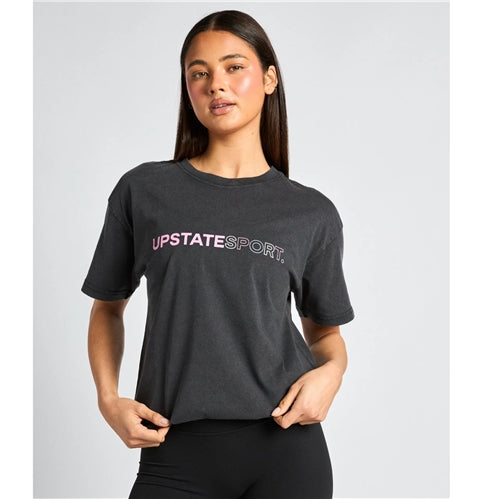 Thrive Tee - Washed Black Pink