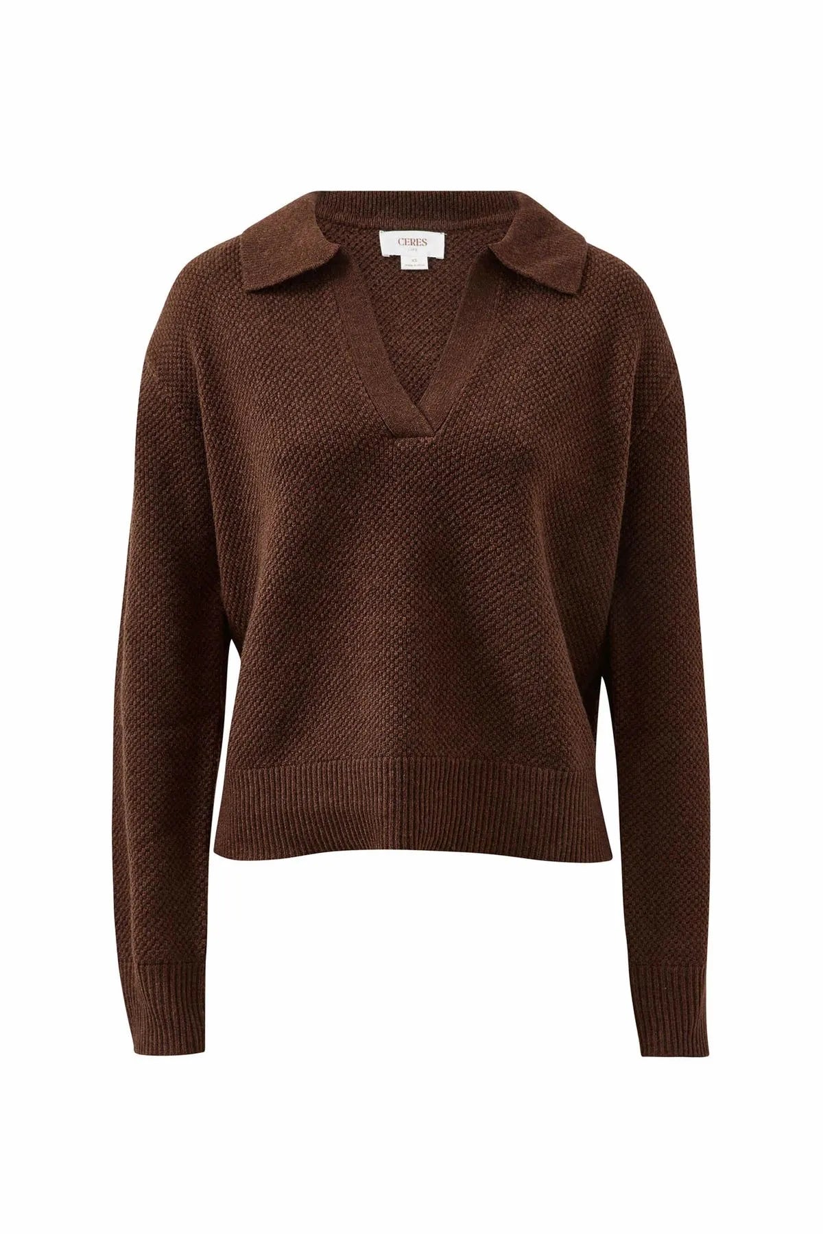 Kira Collared Knit - Chocolate