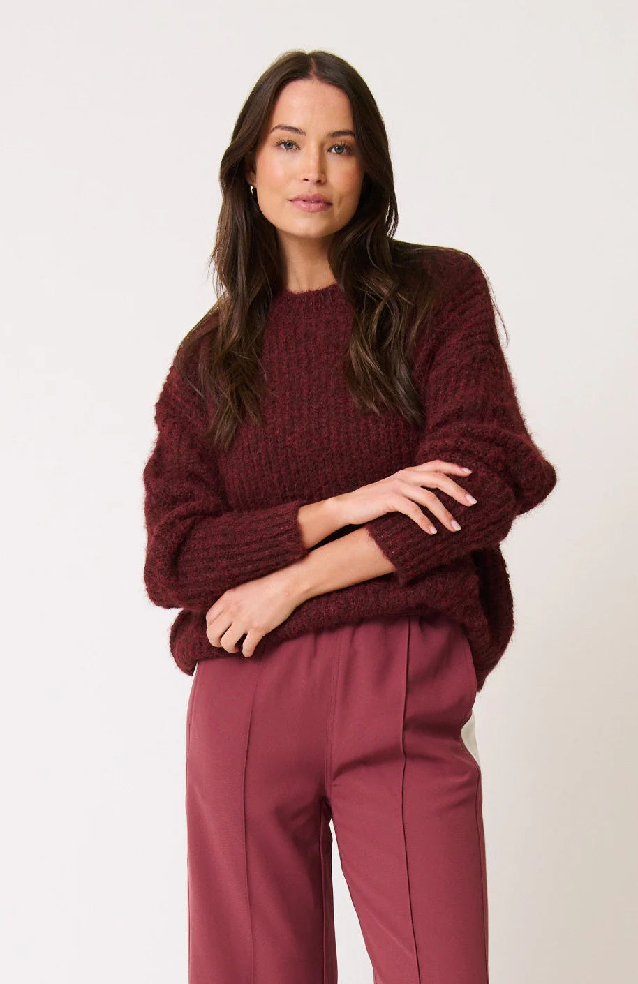 Lorenza Knit Sweater - Plum