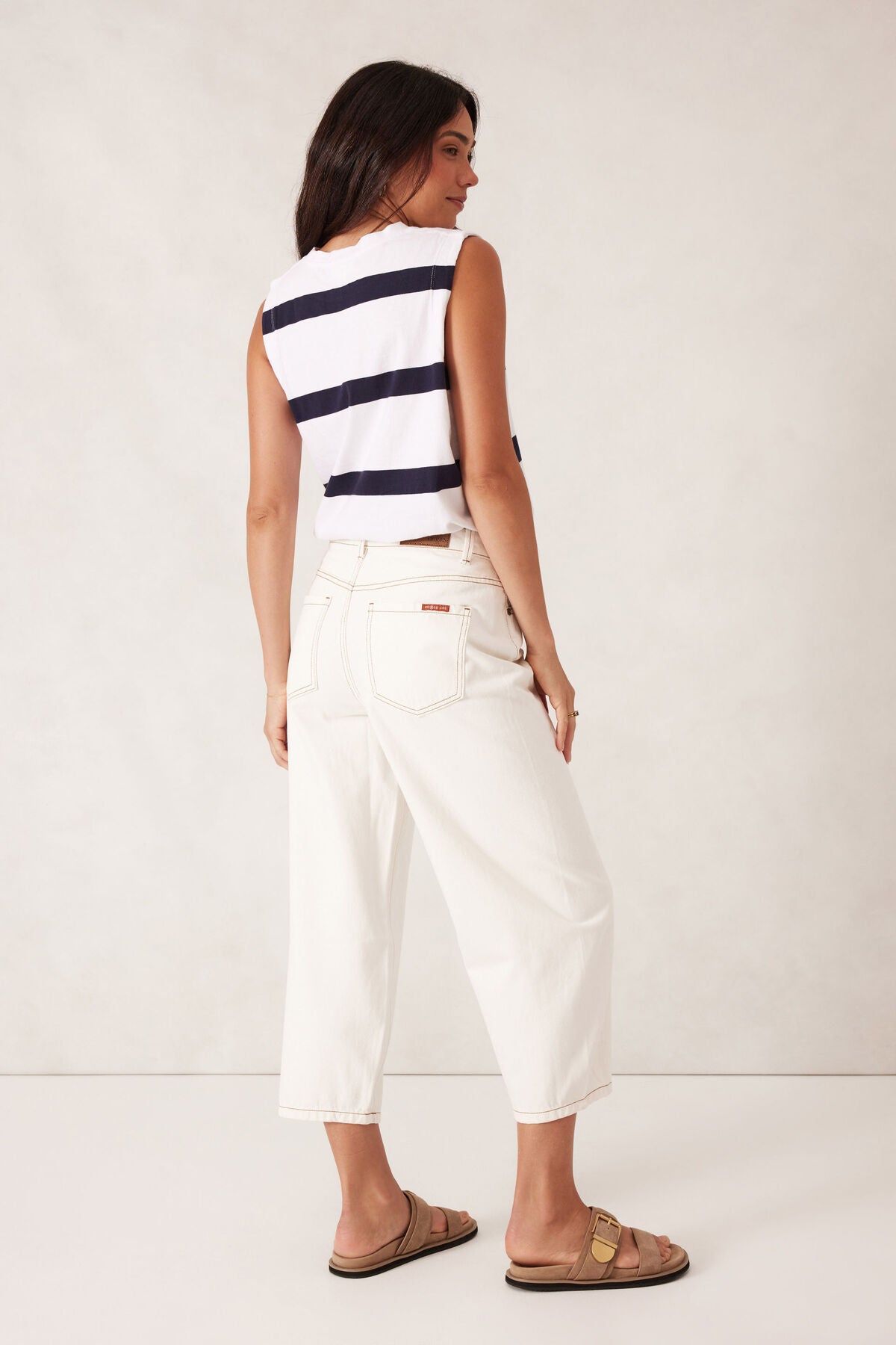 Maggie Tapered Barrel Jean -Fresh Ecru