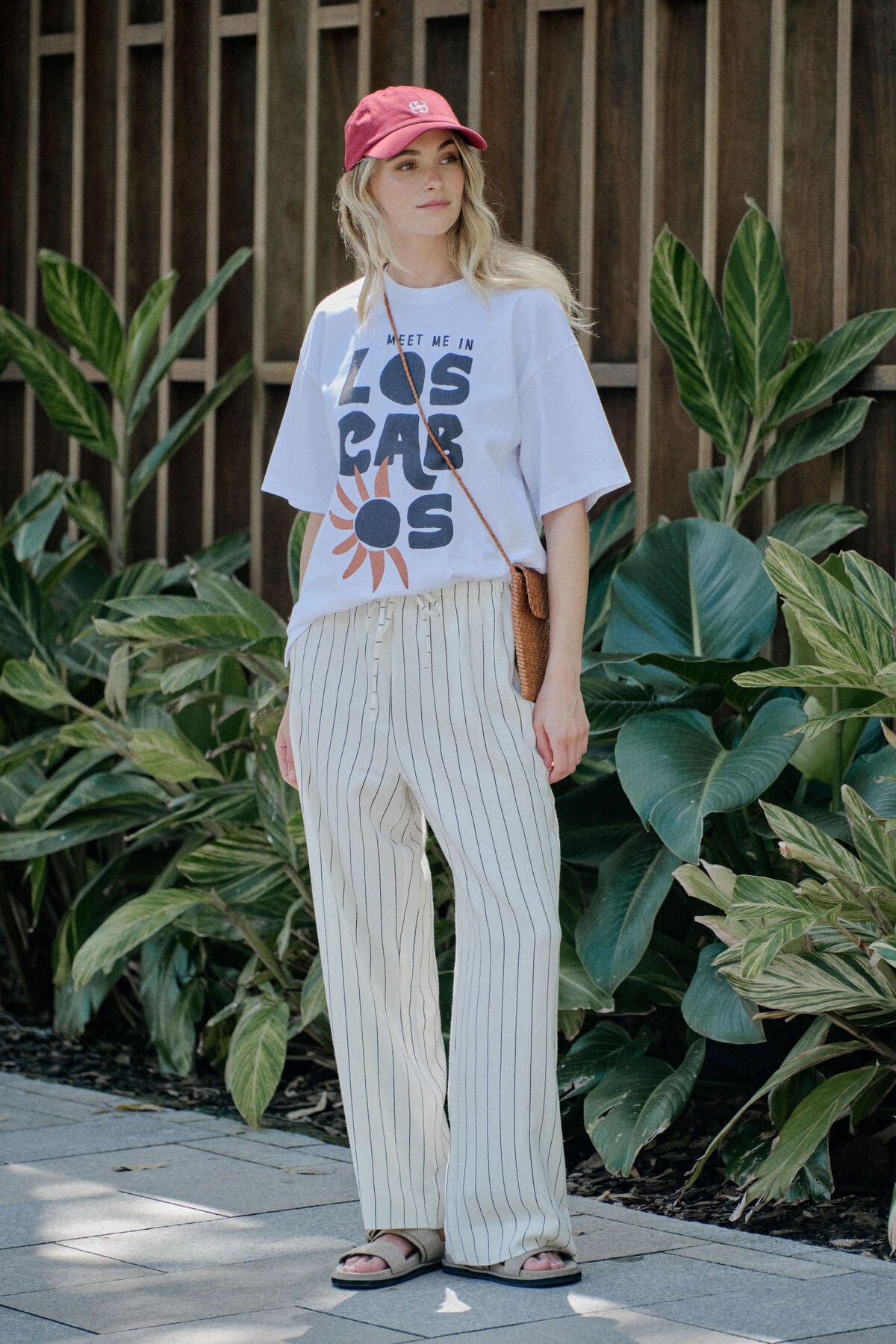 Relaxed Drawstring Pants - Pinstripe