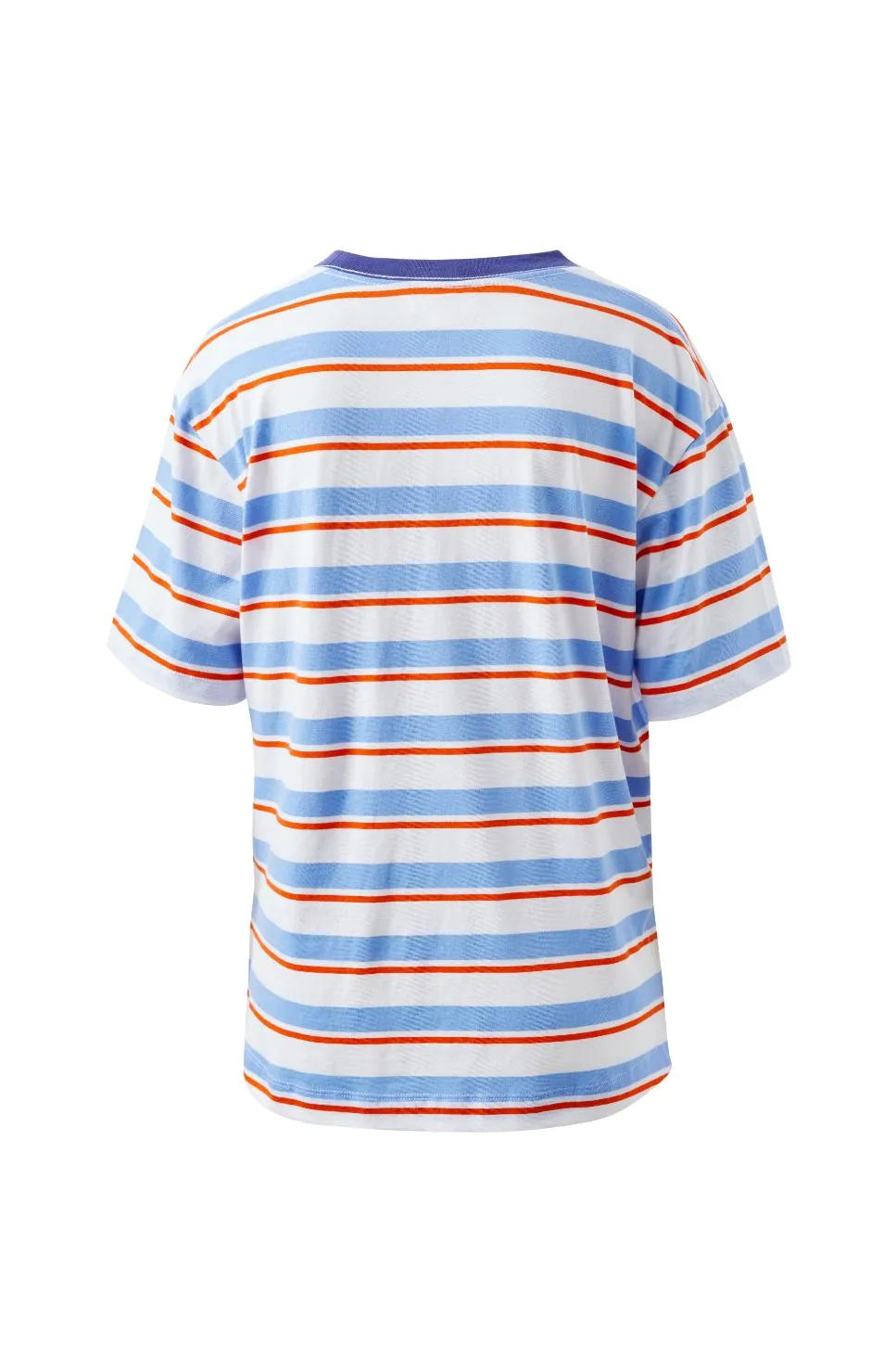 Stevie Slouchy Tee - Sky Blue, Flame Stripe