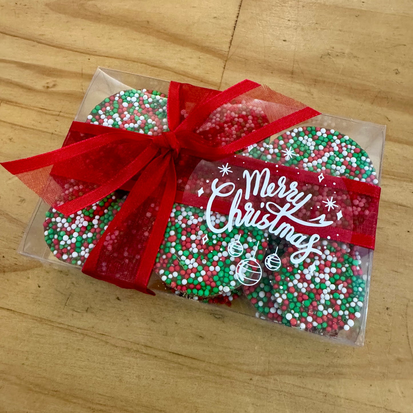 Chocolate Box - Belgian Chocolate Hearts - Merry Christmas