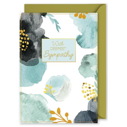 “With deepest Sympathy” Watercolour Pattern Greeting card