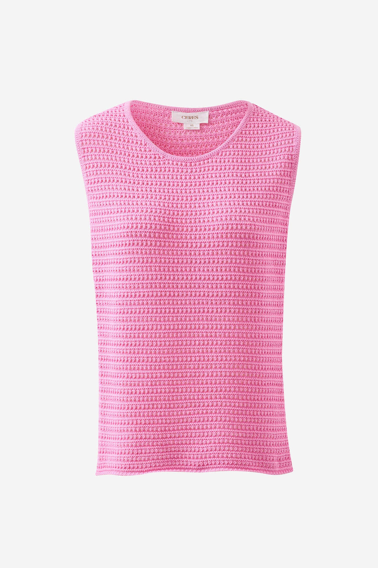 Margot Mesh Knit Tank - Hibiscus Pink
