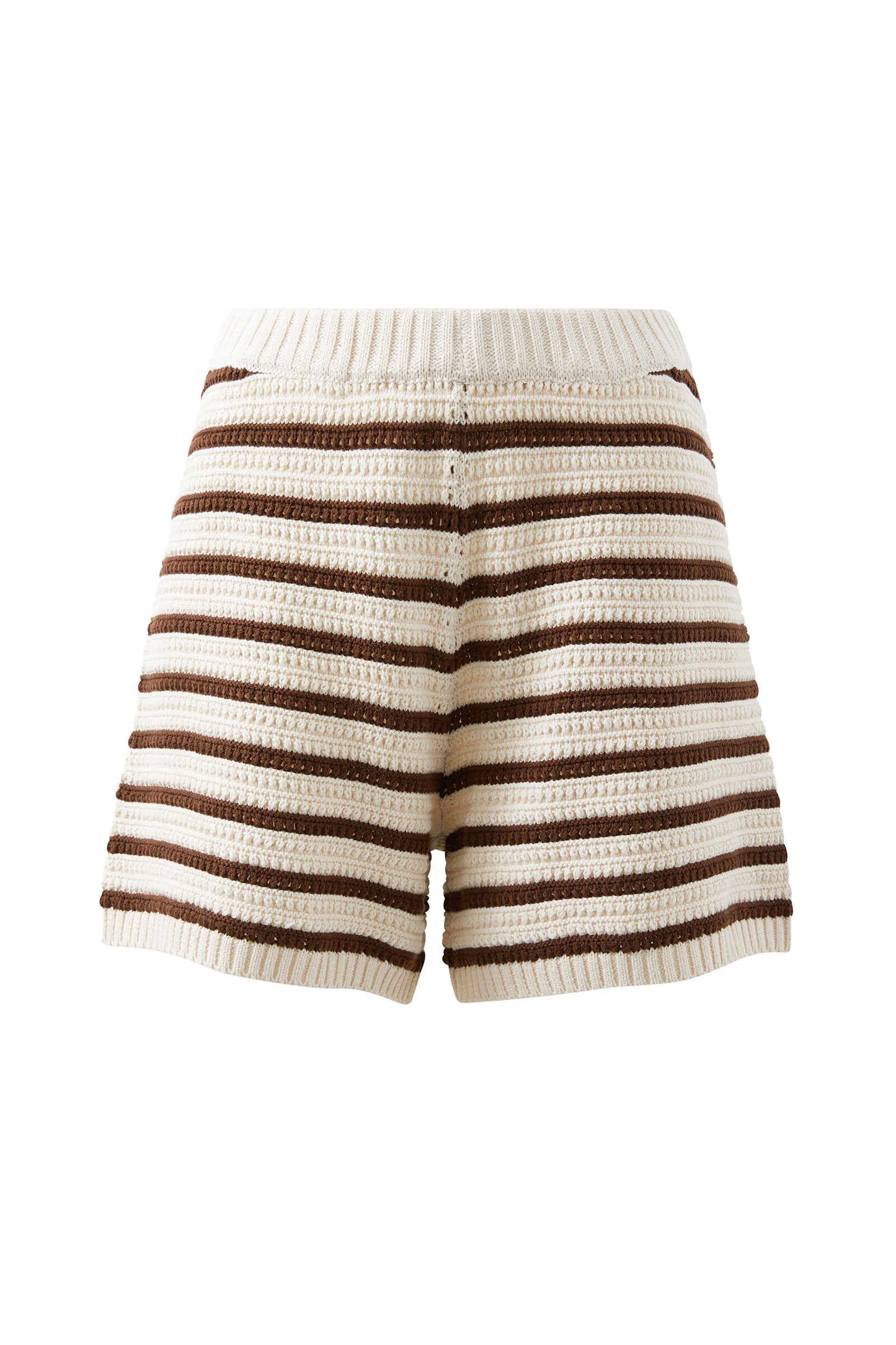 Molly Knit Shorts - Choc Stripe