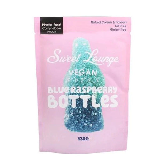 Vegan Fizzy Blue Rspberry Bottles -130g