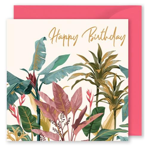 "Happy Birthday" Tropical Plants Gift Card
