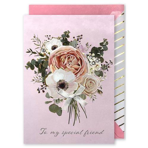 "To my special friend" Flowers Embellished Greeting Card