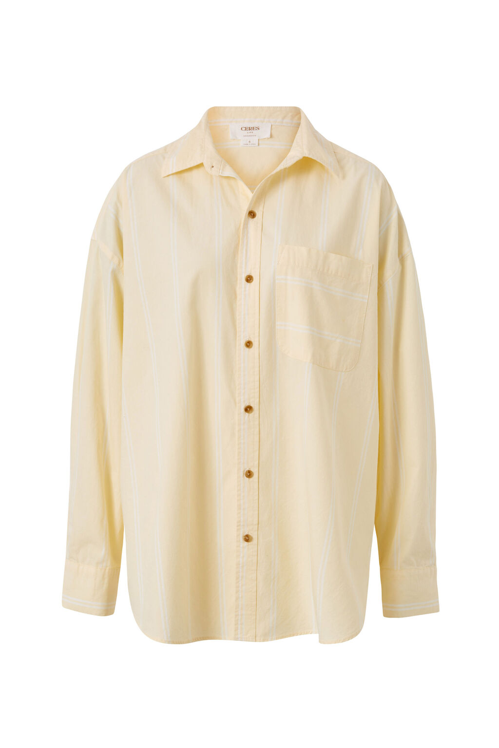 Oversized Shirt Organic Cotton - Butter Stripe