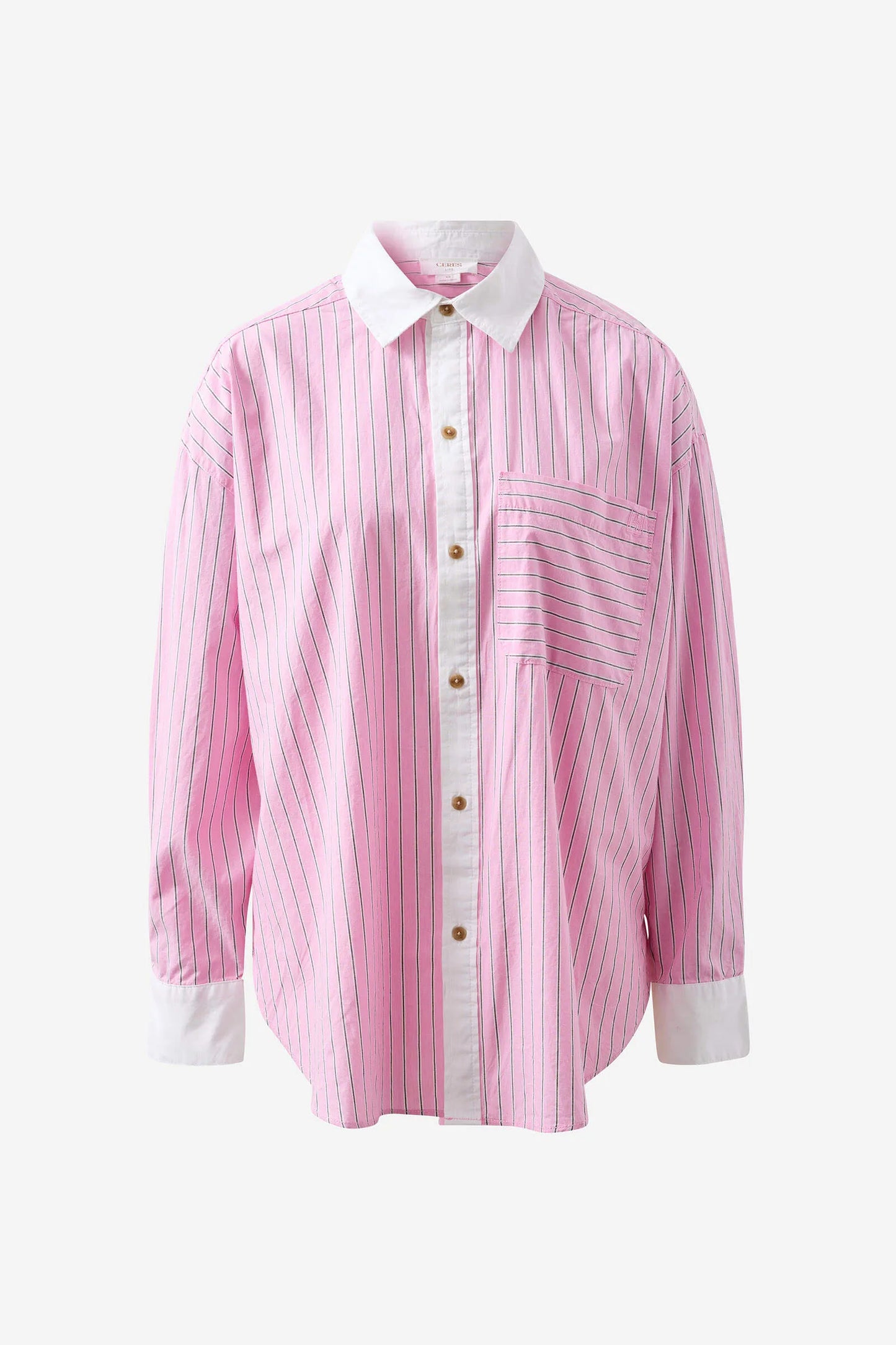 Peta Oversized Shirt - Hibiscus Pink