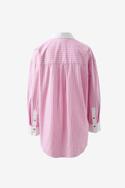 Peta Oversized Shirt - Hibiscus Pink