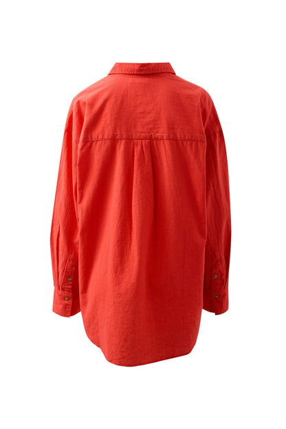 Peta Oversized Shirt - Heritage Red