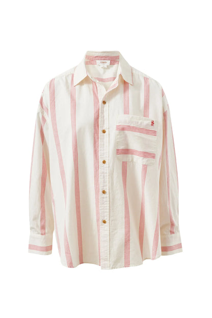 Peta Oversized Shirt - Variegated Red Stripe