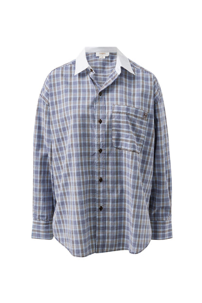 Peta Oversized Shirt - Blue Chocolate Check