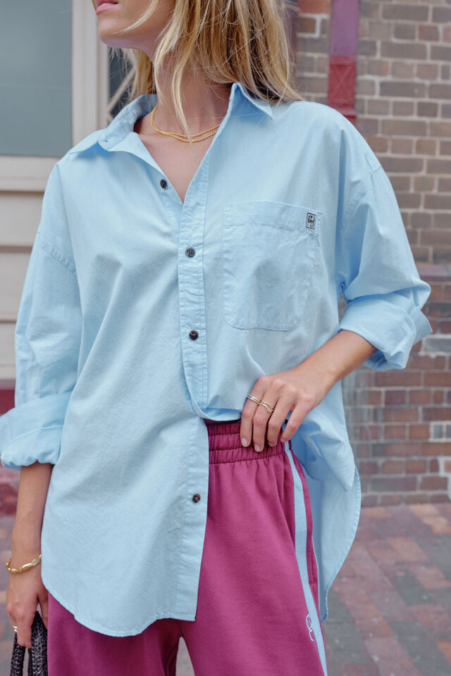 Peta Oversized Shirt - Sky Blue