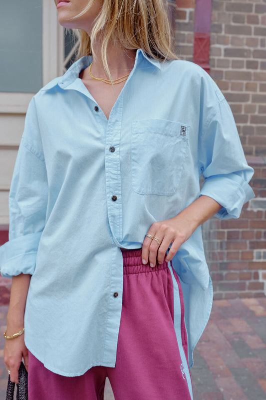 Peta Oversized Shirt - Sky Blue