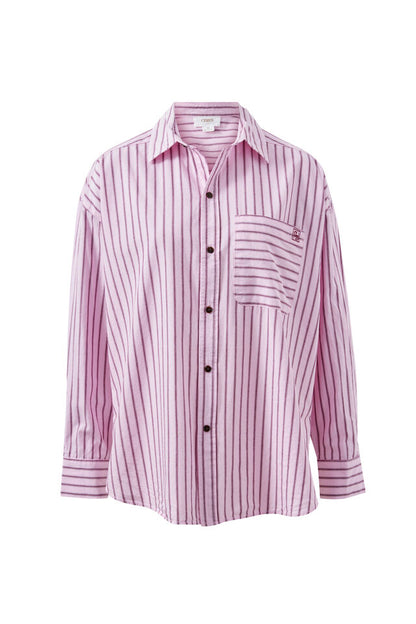 Peta Oversized Shirt - Sunfaded Pink Stripe