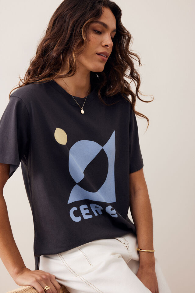 Stevie Slouchy Tee - Phantom Ceres Moon