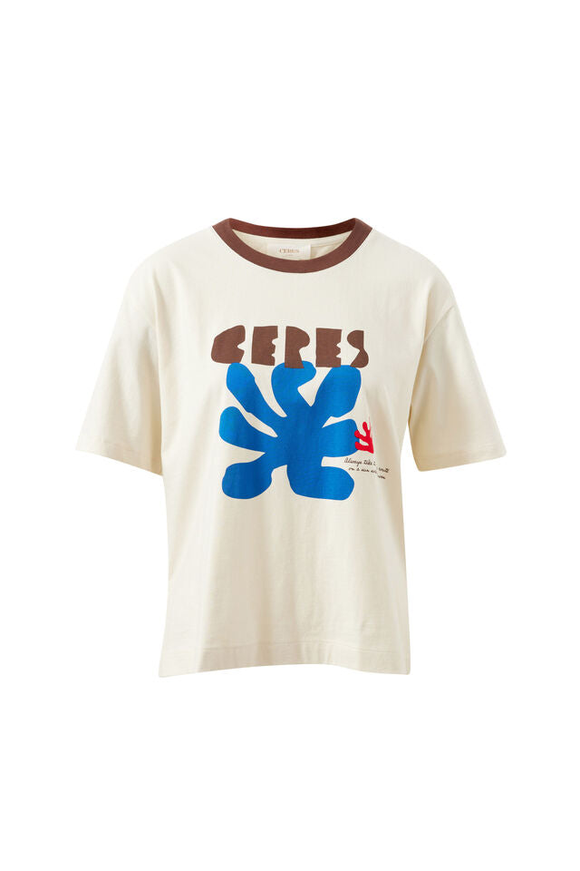 Stevie Slouchy Tee - Buff Sunny Afternoon