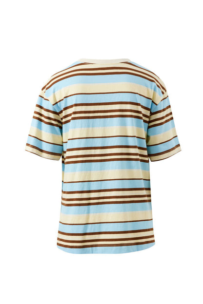 Stevie Slouchy Tee - Butter Toffee Fresh Blue