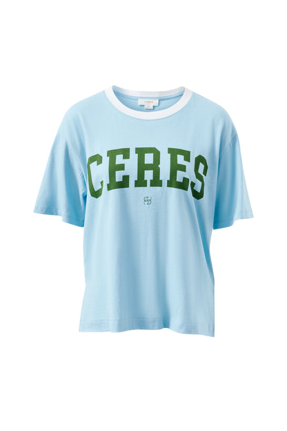 Stevie Slouchy Tee - Fresh Blue Basil Varsity